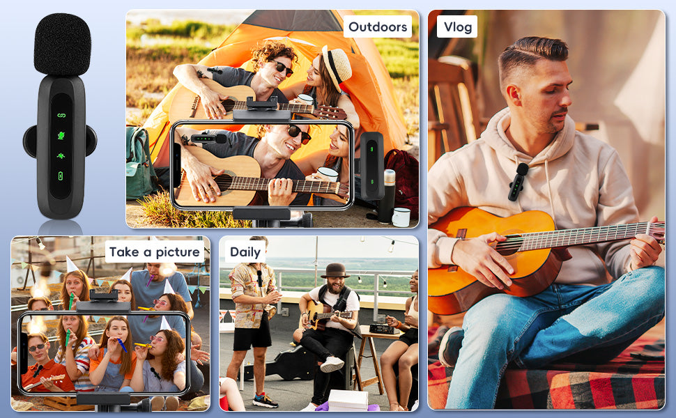 Zynze ClipMic™ – Wireless Lavalier Microphone for iPhone & Android Plug & Play