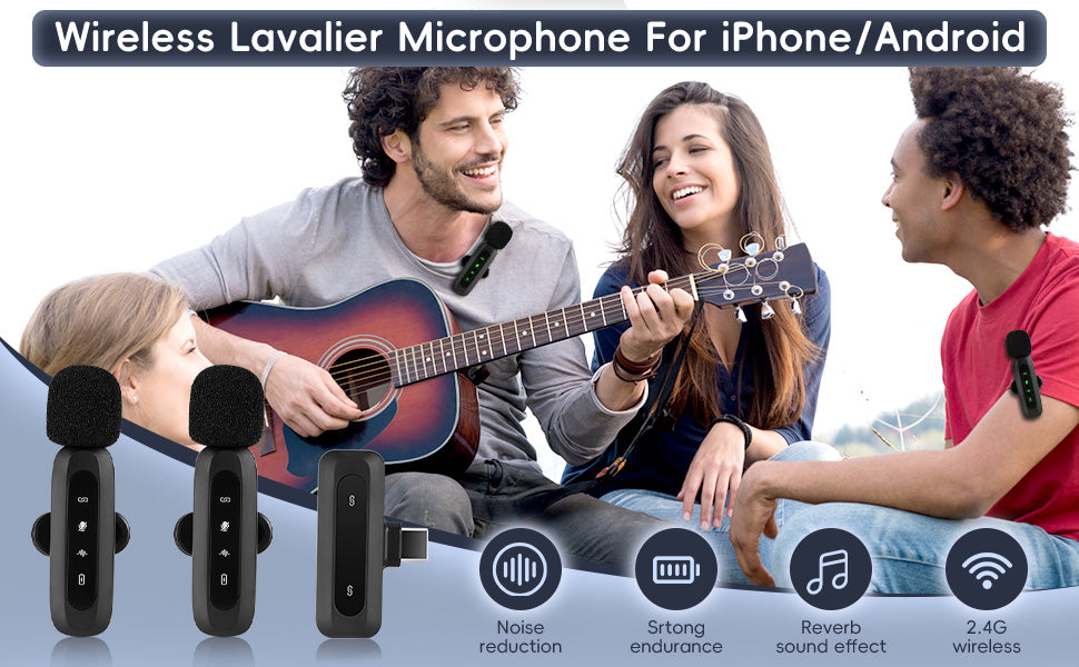 Zynze ClipMic™ – Wireless Lavalier Microphone for iPhone & Android Plug & Play