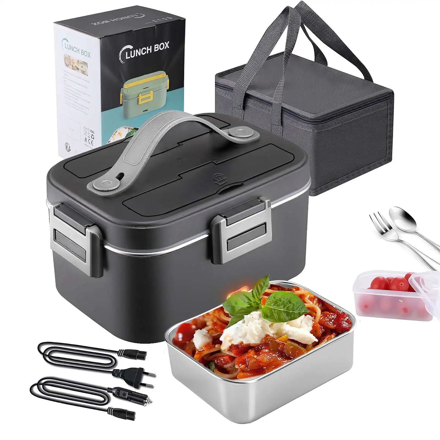 ZYNZE HeatBox™ Duo – 2-in-1 Electric Lunch Box for Car & Home (12V/24V/220V)