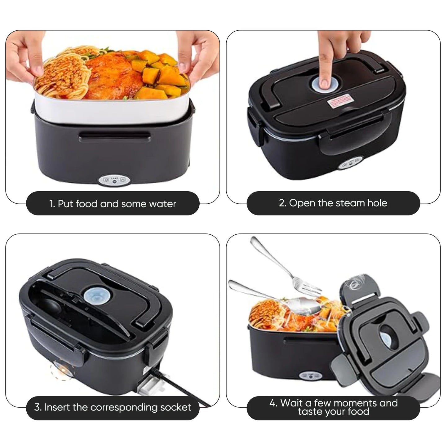 ZYNZE HeatBox™ Duo – 2-in-1 Electric Lunch Box for Car & Home (12V/24V/220V)