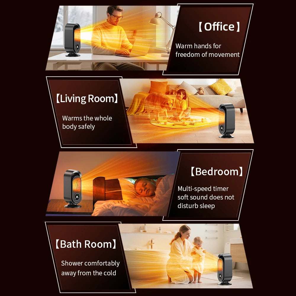 ZYNZE HeatMini™ 1000W – Portable Electric Space Heater with Auto Power-Off & Silent Mode