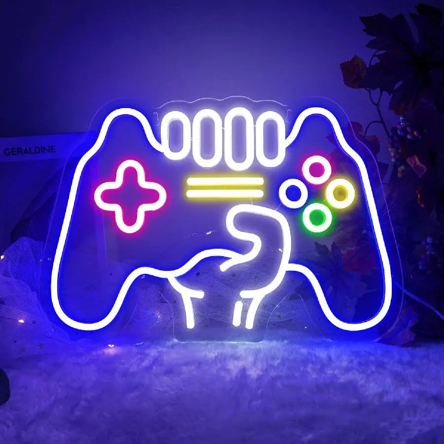 Gamepad-Shaped LED Neon Sign for Gamer Room Decor