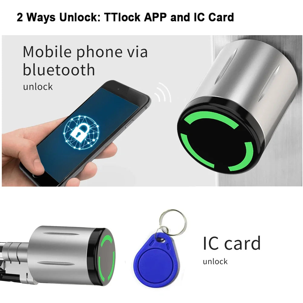 ZYNZE LockPro™ X1 – Smart TTLock Cylinder with App Control & IP67 Waterproof Design