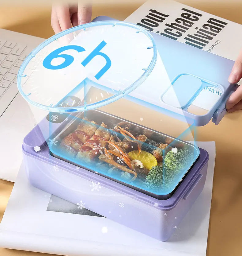 ZYNZE HeatBox™ Go – Portable Electric Lunch Box with 3200mAh Battery (1L, 6H Heat Retention)