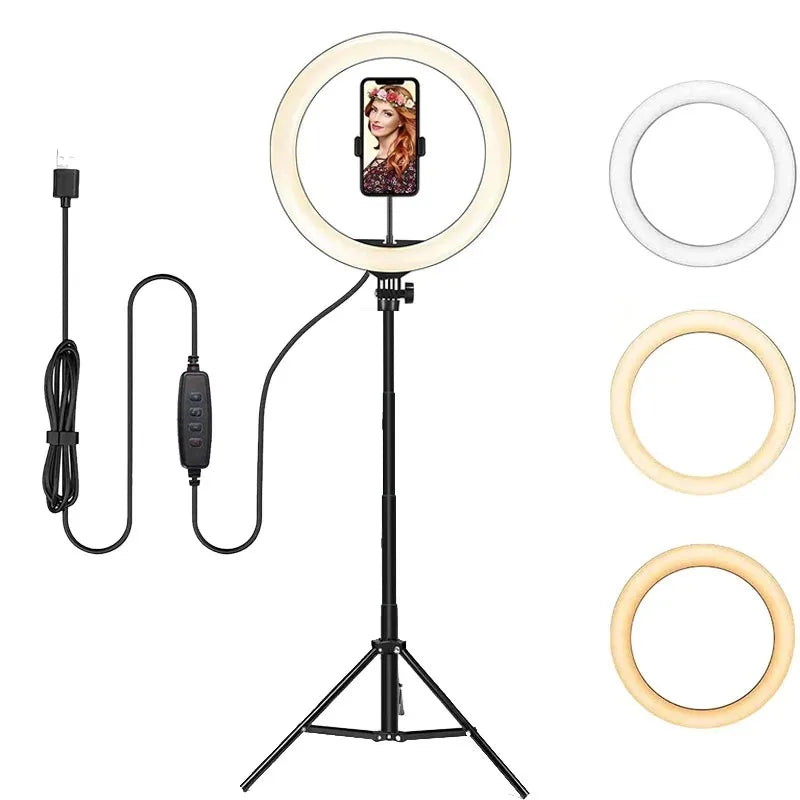 Zynze RingBeam™ – LED Ring Light with Phone Holder for YouTube & Vlogging