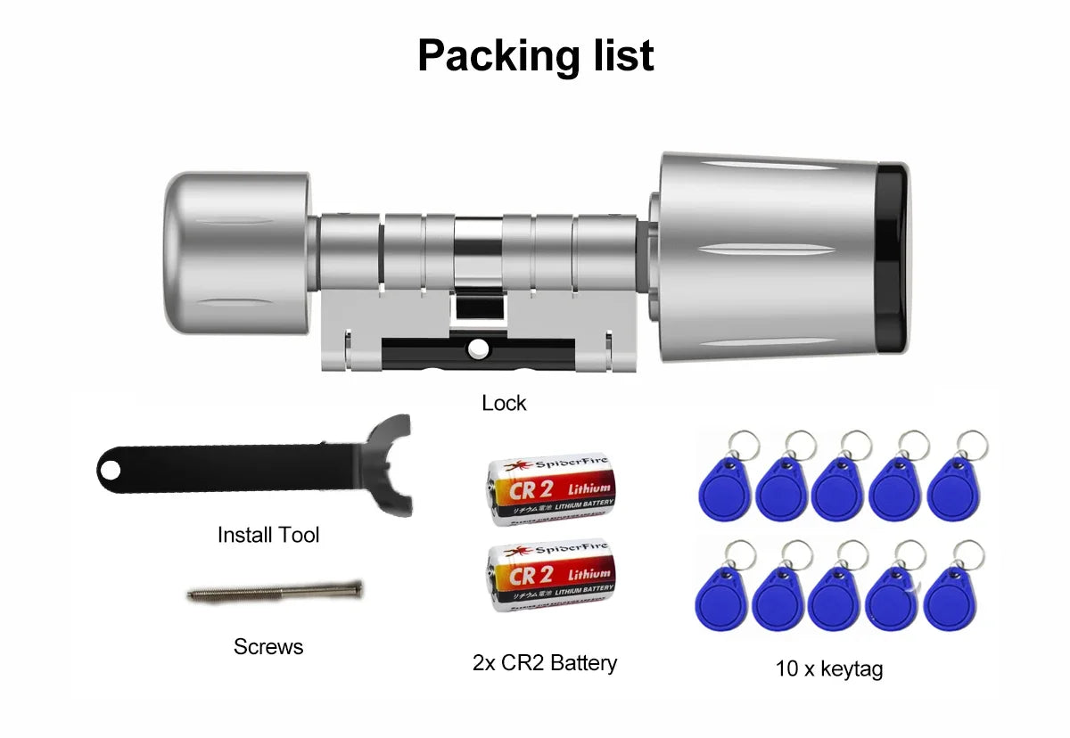 ZYNZE LockPro™ X1 – Smart TTLock Cylinder with App Control & IP67 Waterproof Design