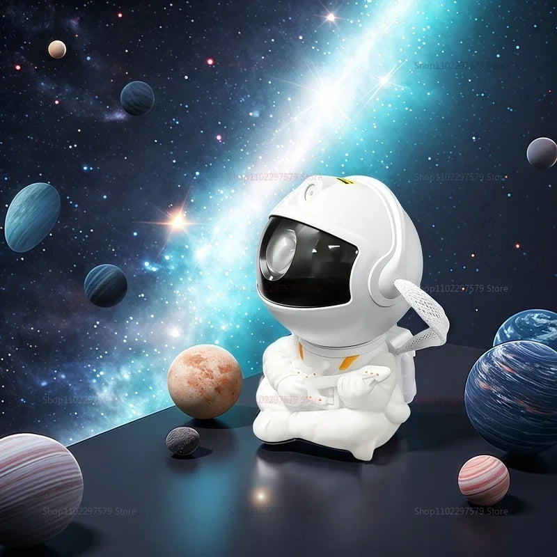 Zynze AstroGlow™ – Galaxy Astronaut Star Projector Night Light for Home & Bedroom