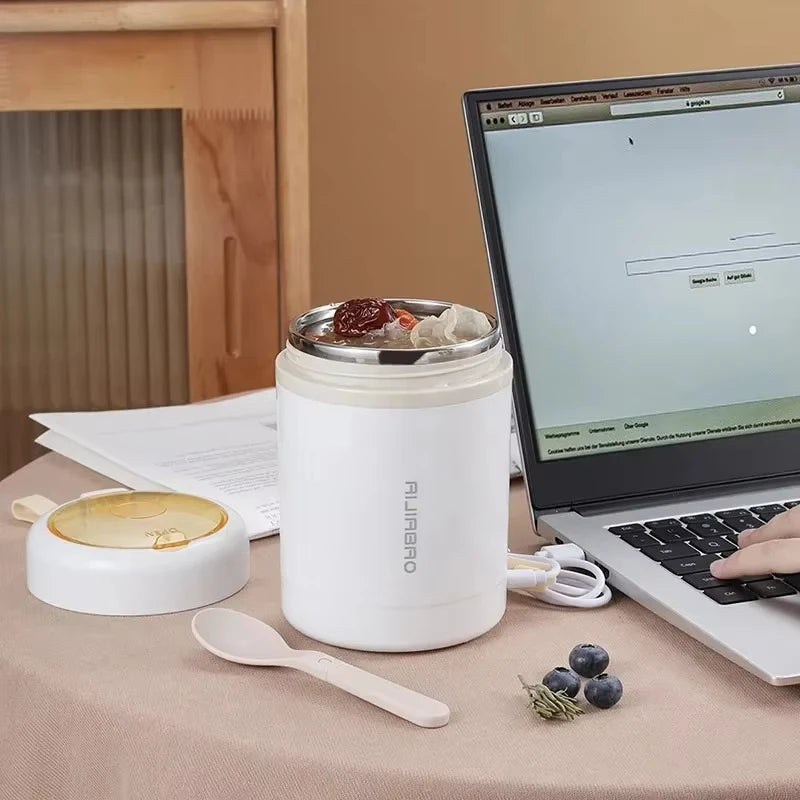 ZYNZE HeatBox™ Mini – 600ML USB Electric Lunch Box for Car & Office (5V–24V)