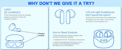 Wireless Bluetooth 5.3 Earbuds with Noise Cancelling Mic