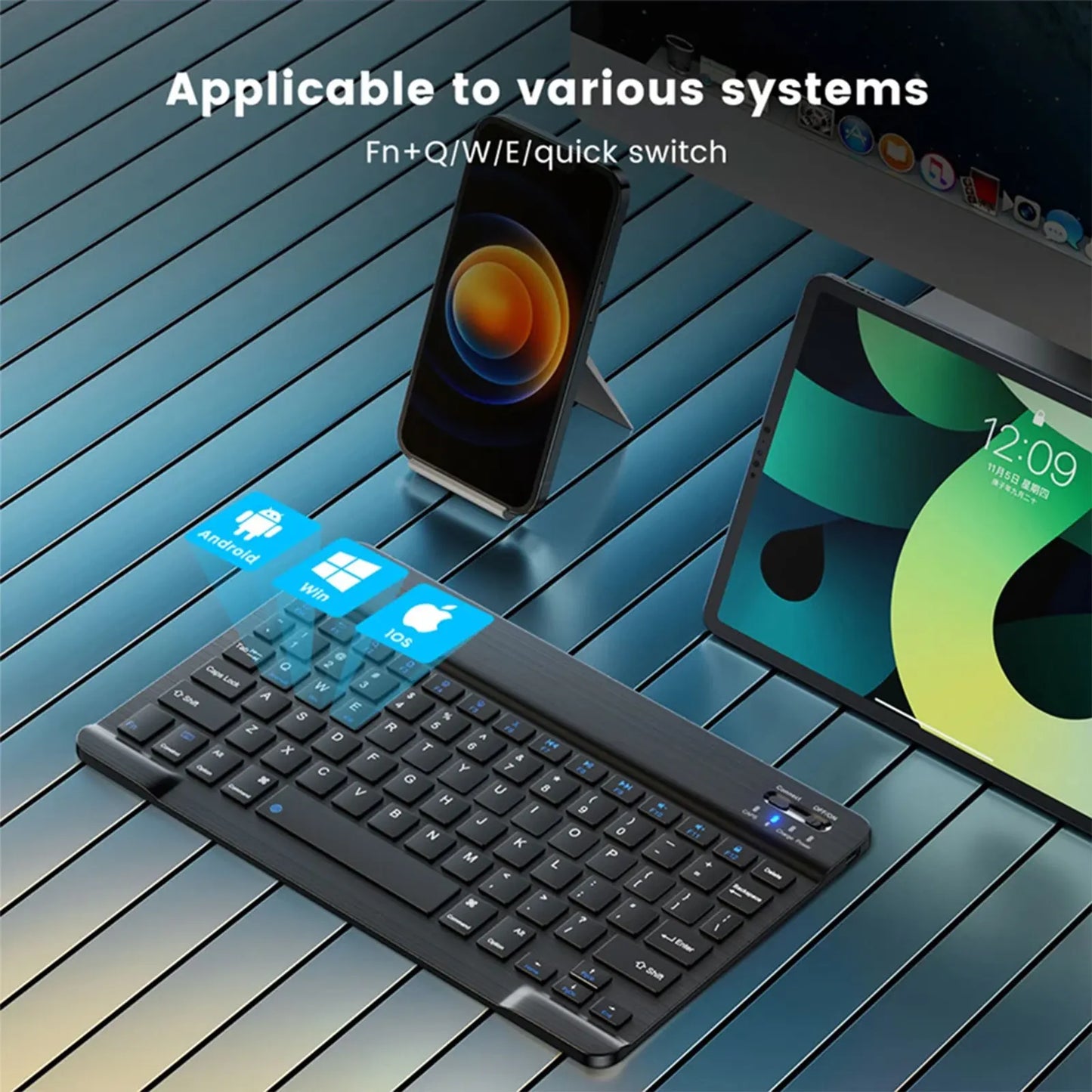 ZYNZE KeyMate™ Mini – Wireless Bluetooth Keyboard & Mouse Combo for Tablet & PC