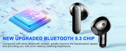 Wireless Bluetooth 5.3 Earbuds with Noise Cancelling Mic