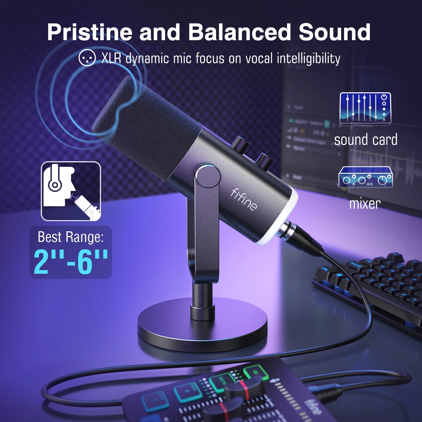 ZYNZE AM8 ProCast™ – USB/XLR Dynamic Microphone with Touch Mute & Studio Controls