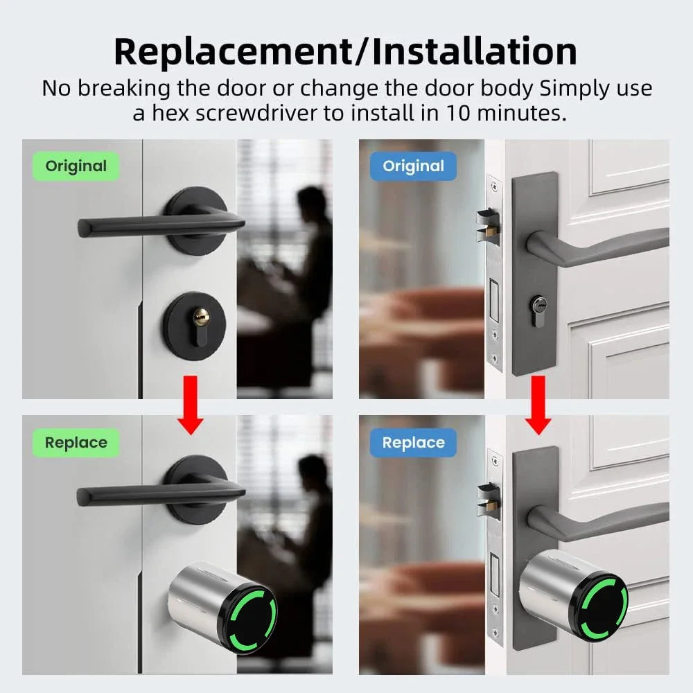 ZYNZE LockPro™ X1 – Smart TTLock Cylinder with App Control & IP67 Waterproof Design