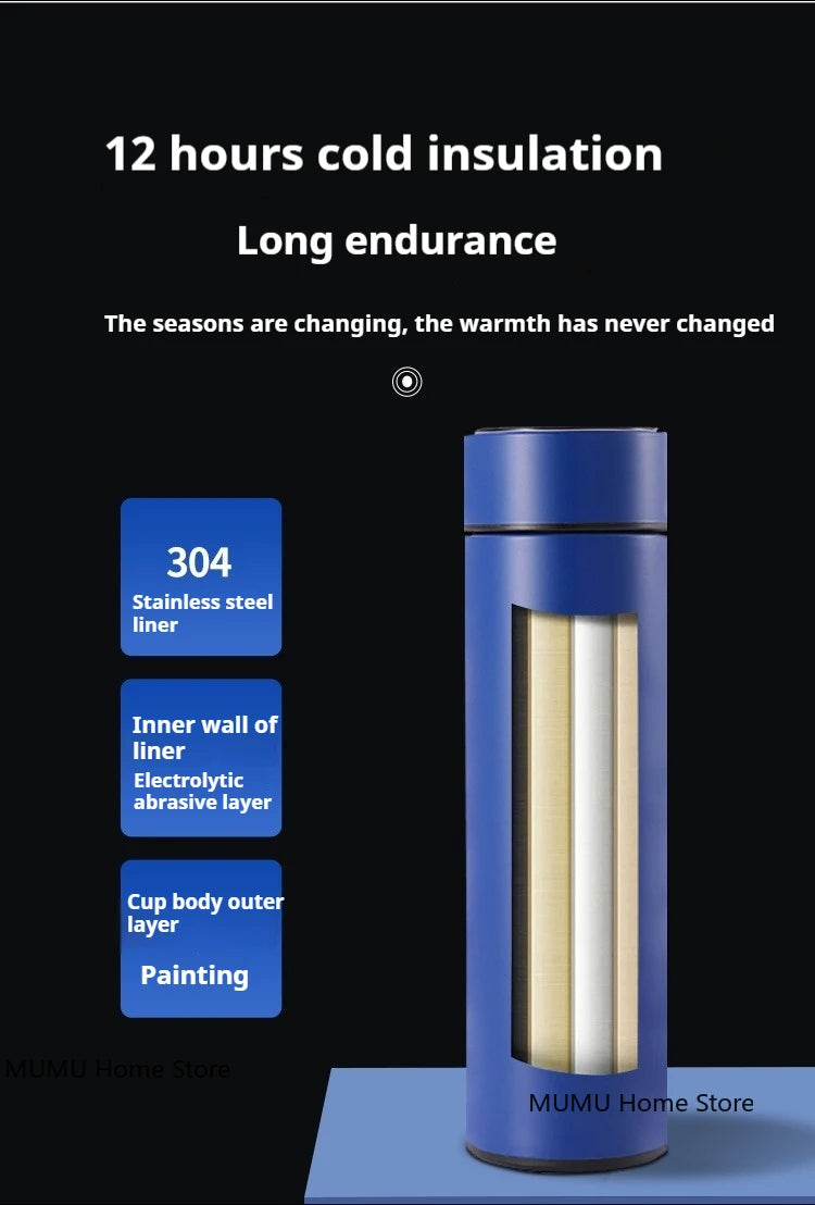 ZYNZE SmartCup™ 500 – Intelligent LED Thermos Bottle (Hot & Cold Insulated Mug)