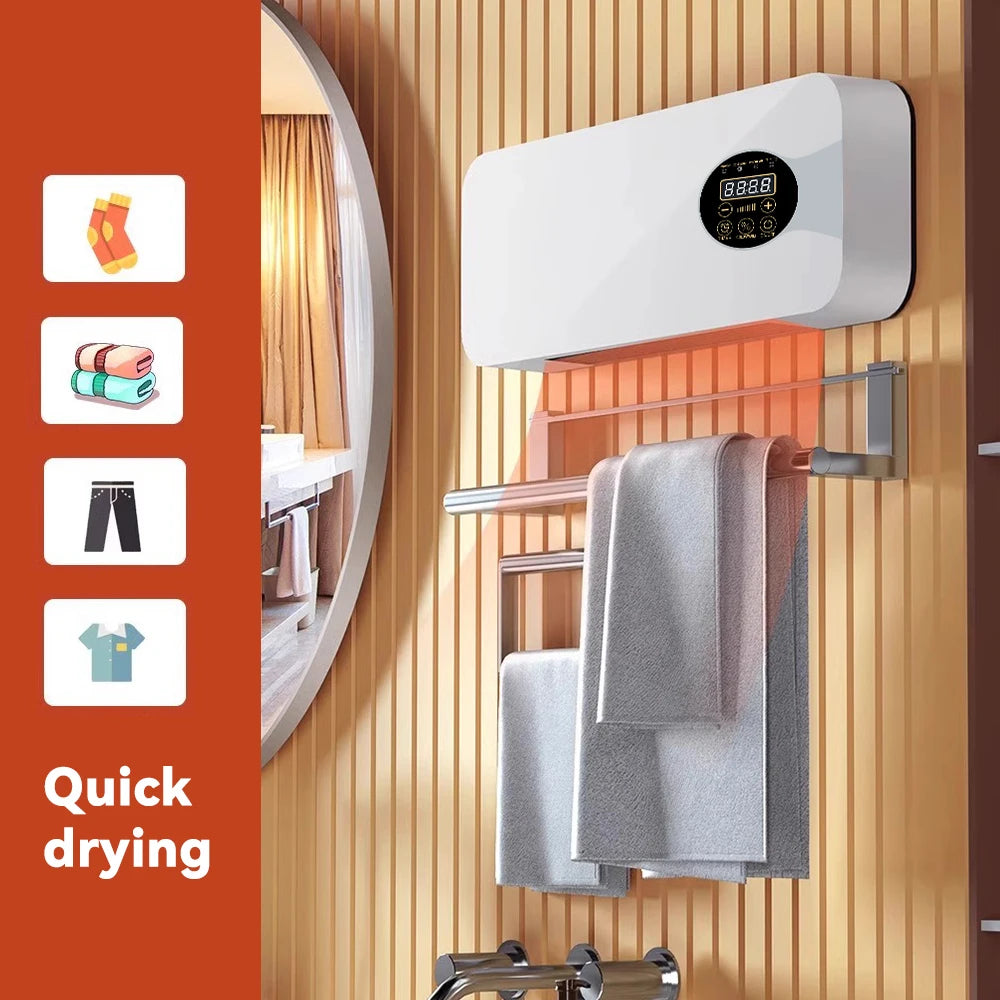 Home Touch Screen Electric Fan Heater With Remote Control Supports Air Cold Air Dual Adjustment Wall Mounted Low-Noise