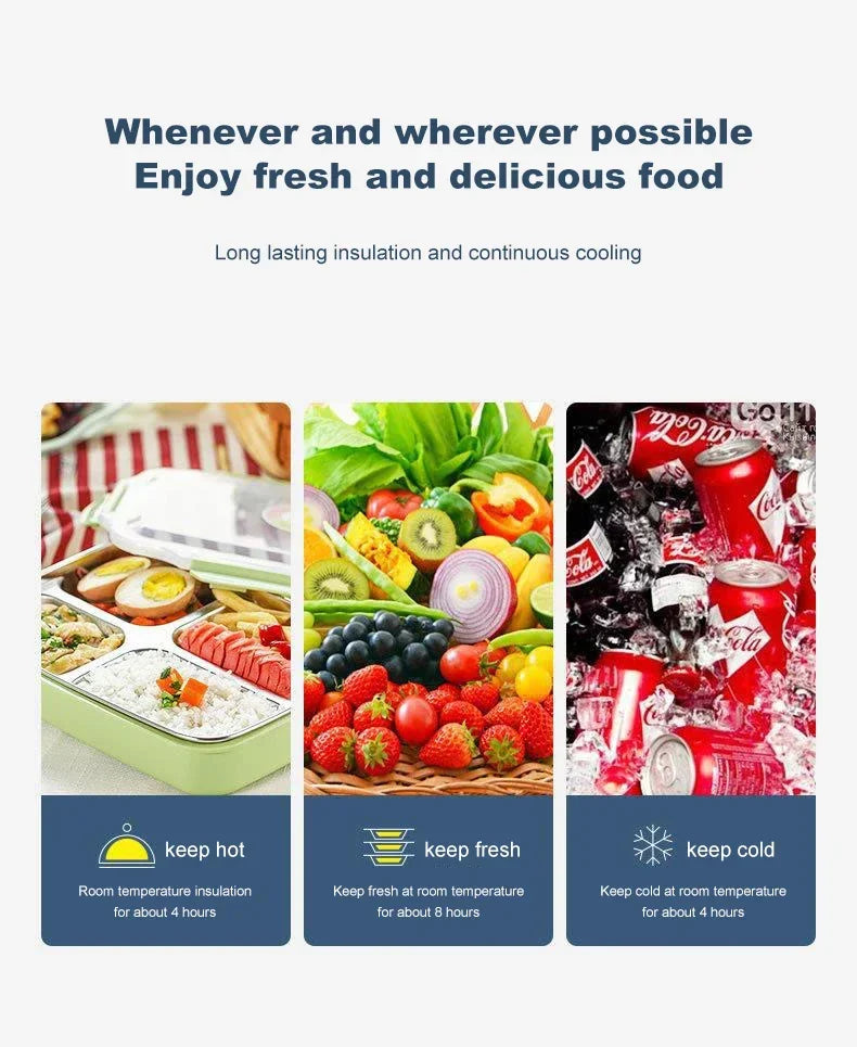 ZYNZE HeatBox™ Pro – 2L USB Electric Lunch Box with Stainless Steel Warmer & Cooler Bag