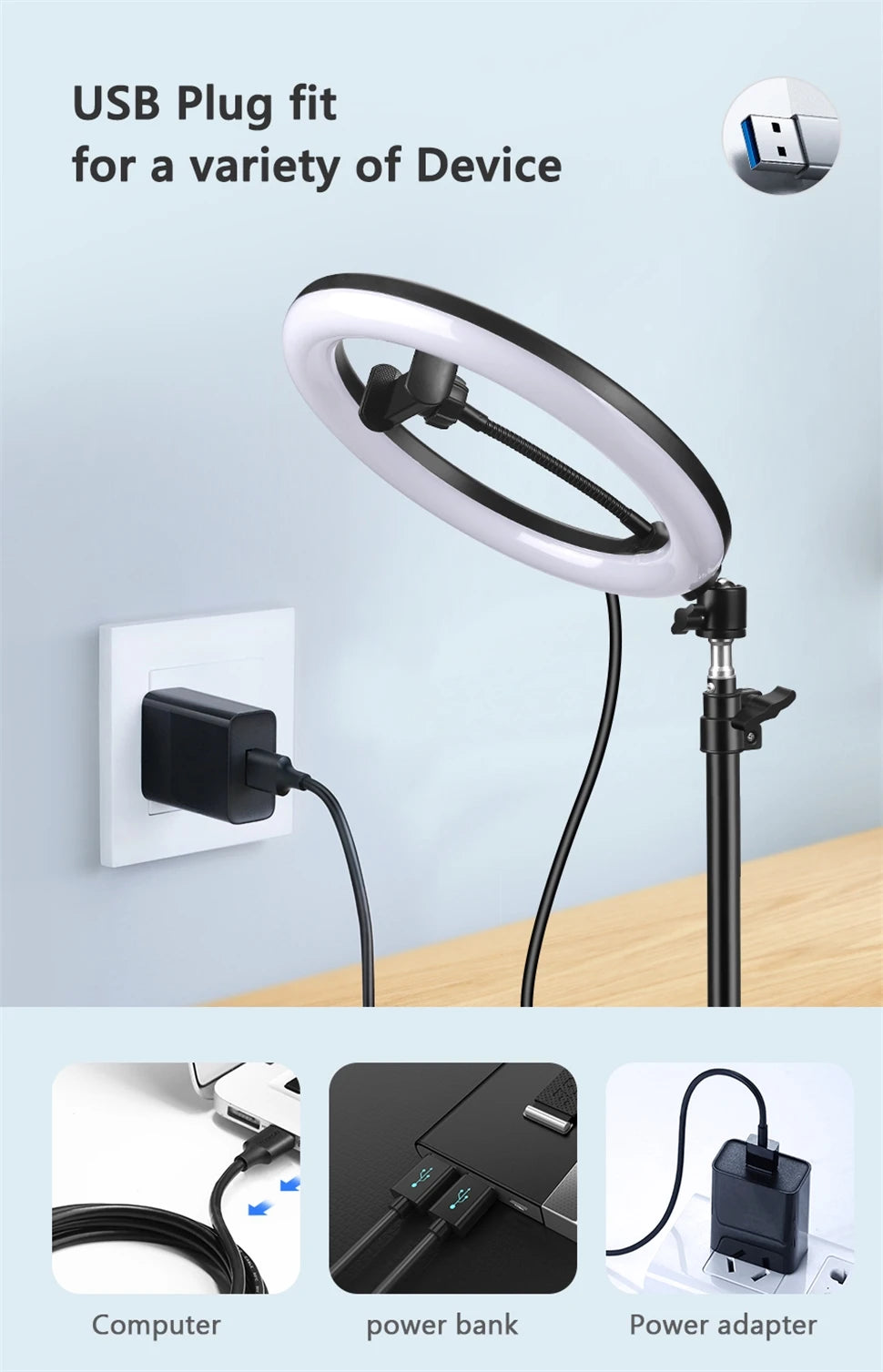 Zynze RingBeam™ – LED Ring Light with Phone Holder for YouTube & Vlogging