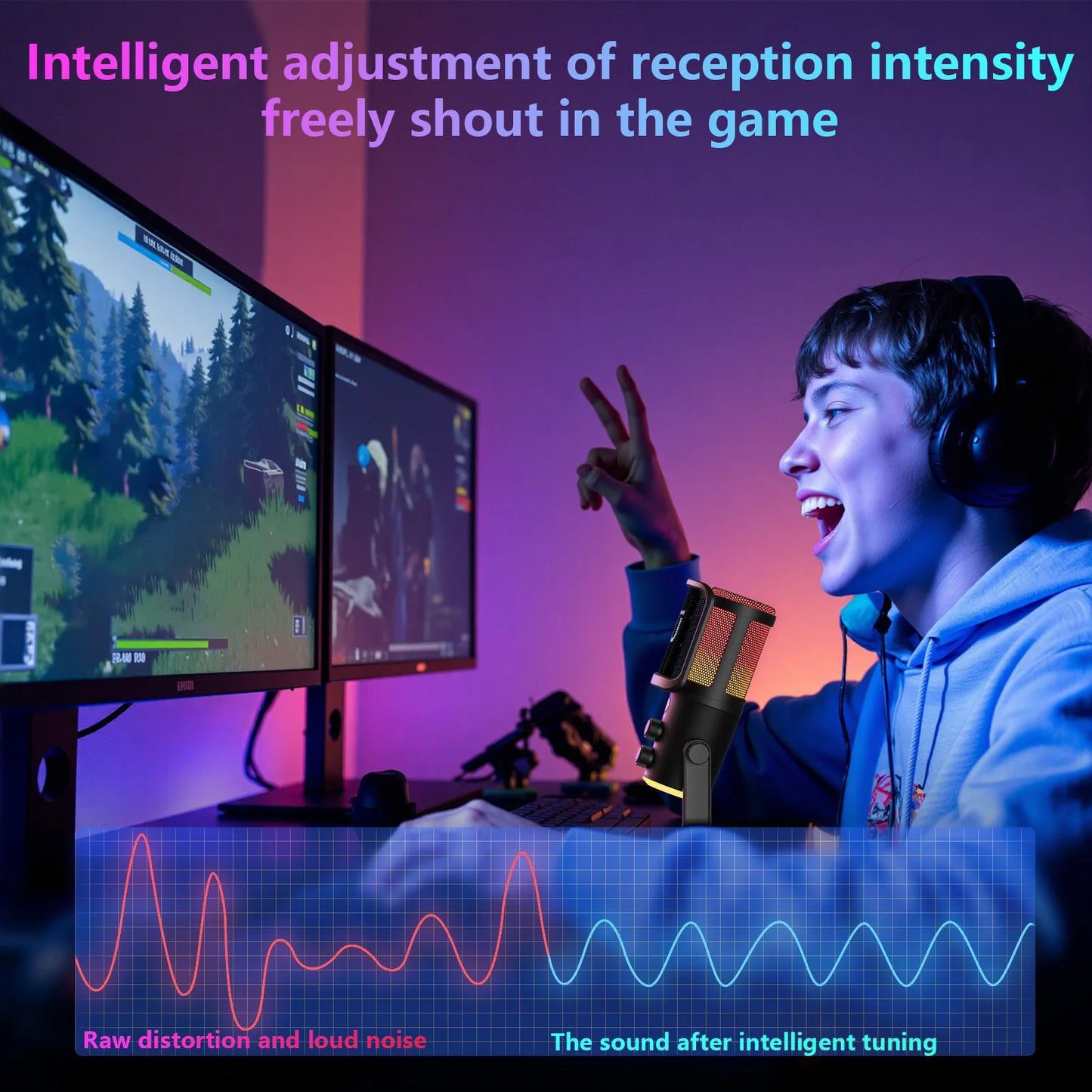 ZYNZE PinkCast™ – USB Condenser Microphone for Streaming, Podcasting & Studio Recording