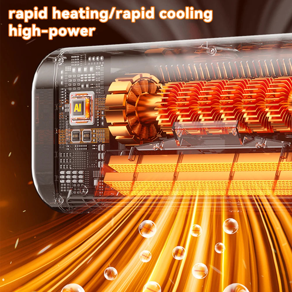 Home Touch Screen Electric Fan Heater With Remote Control Supports Air Cold Air Dual Adjustment Wall Mounted Low-Noise