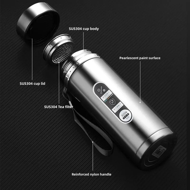 ZYNZE SmartCup™ X – Stainless Steel LED Thermos Bottle (500ML / 1L)