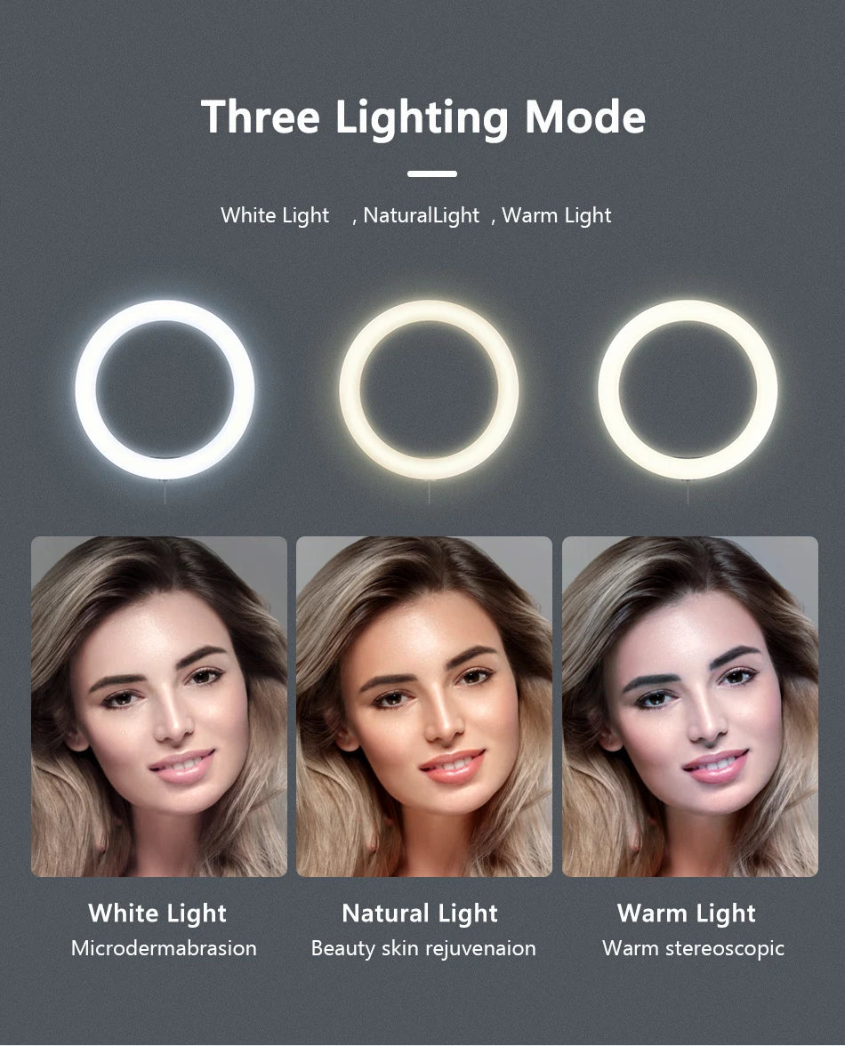 Zynze RingBeam™ – LED Ring Light with Phone Holder for YouTube & Vlogging