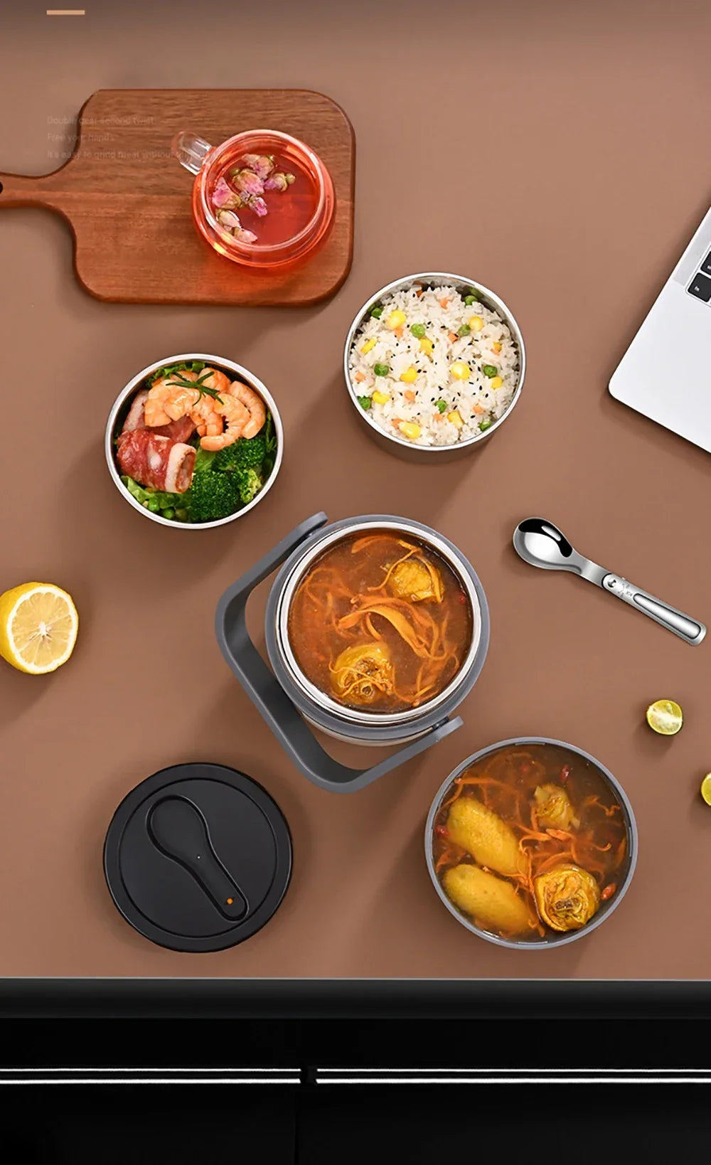 ZYNZE HeatBox™ Pro – 2L USB Electric Lunch Box with Stainless Steel Warmer & Cooler Bag