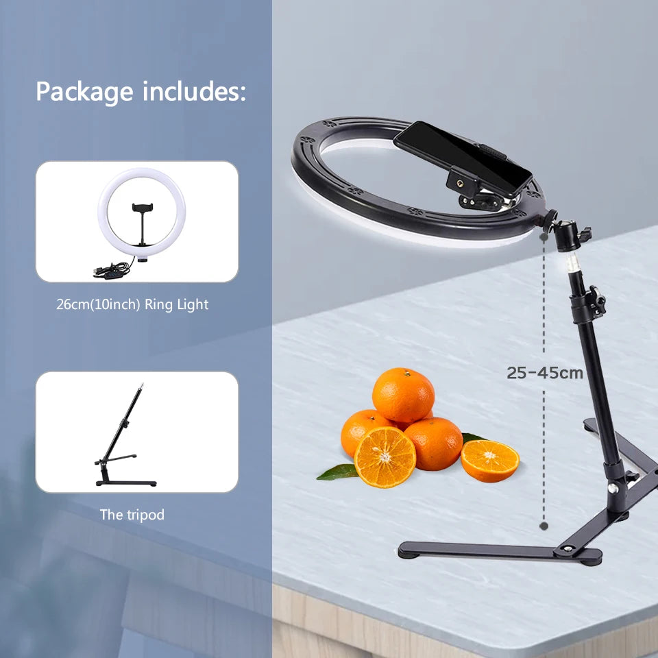 ZYNZE GlowRing™ 26C – LED Ring Light with Adjustable Tripod for Video & Live Streaming