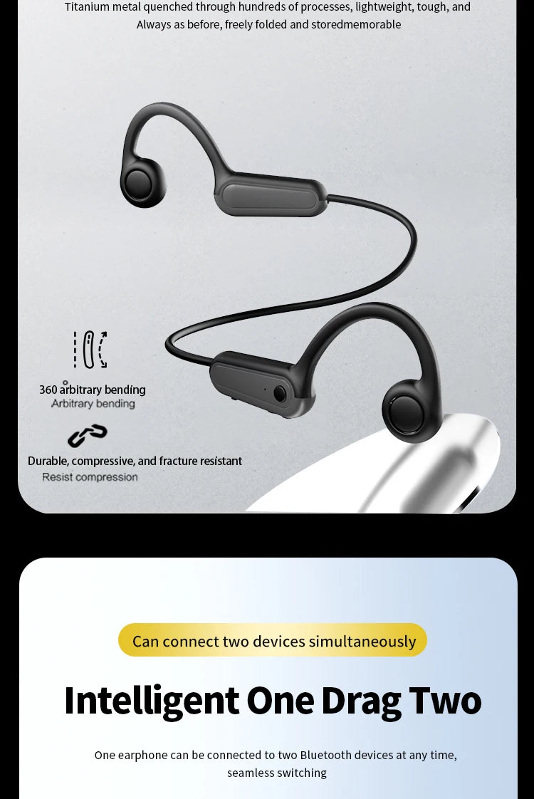 Xiaomi Mijia Real Bone Conduction Sport Hoofdtelefoon Draadloze Oordopjes Bluetooth-Compatibele Headset Handsfree met Microfoon voor Hardlopen