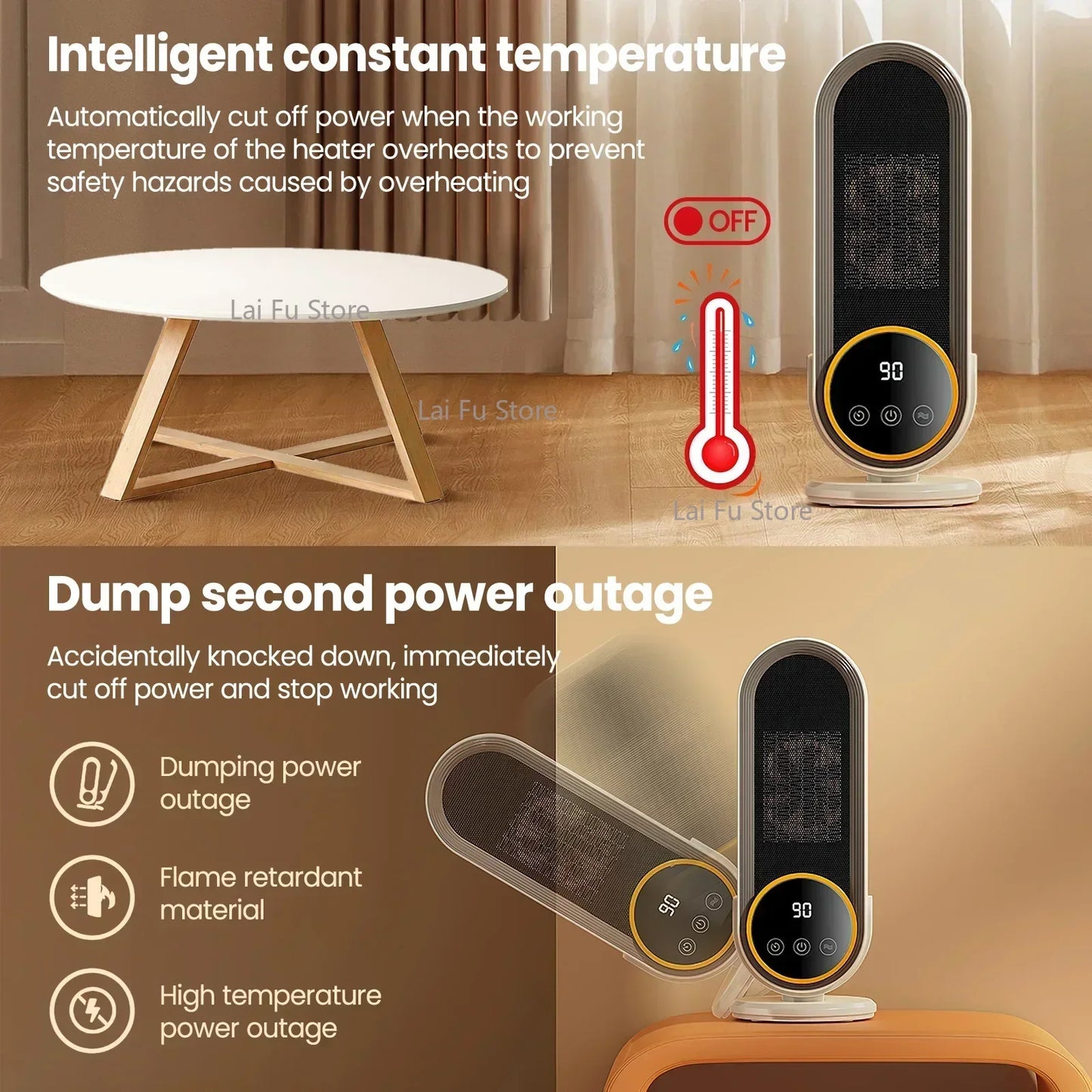 ZYNZE HeatWave™ 1200 – Portable Electric Heater for Home & Office (Fast Heating)