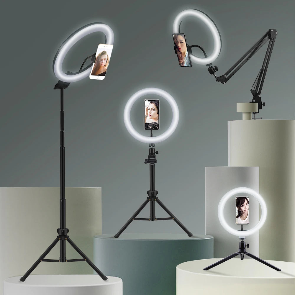 Zynze RingBeam™ – LED Ring Light with Phone Holder for YouTube & Vlogging