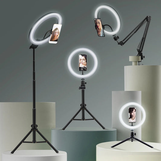 Zynze RingBeam™ – LED Ring Light with Phone Holder for YouTube & Vlogging