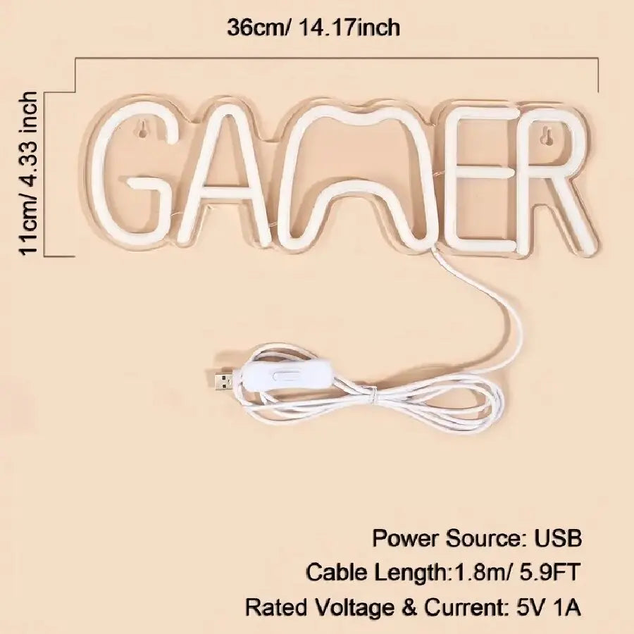 Gamepad-Shaped LED Neon Sign for Gamer Room Decor