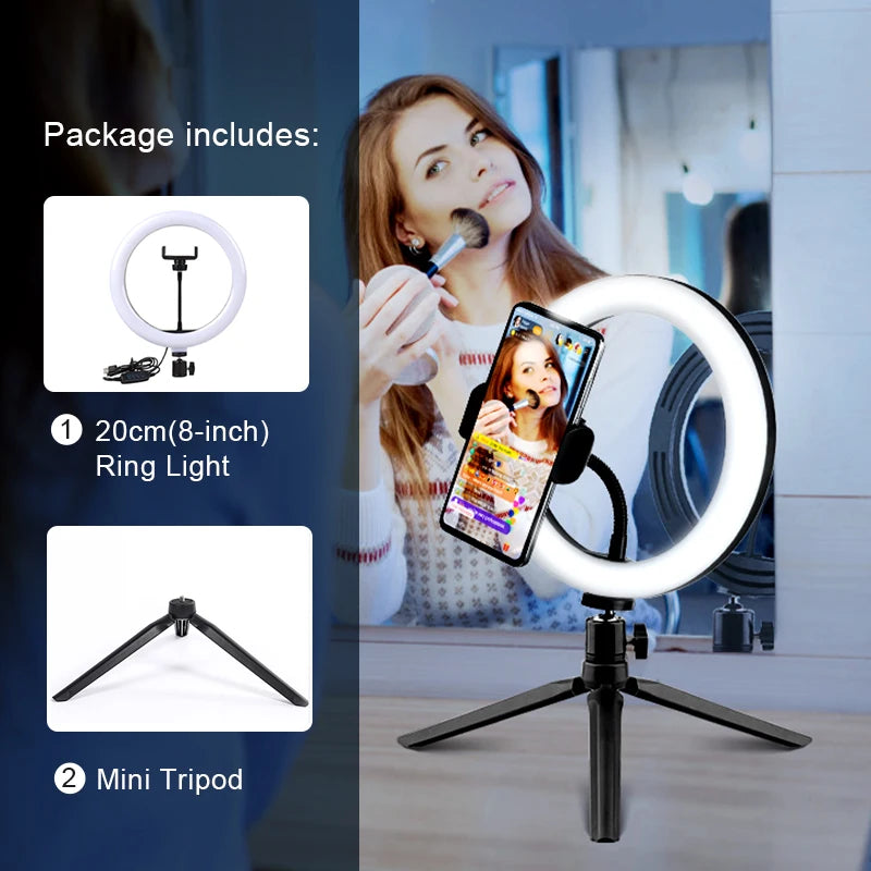 Zynze RingBeam™ – LED Ring Light with Phone Holder for YouTube & Vlogging