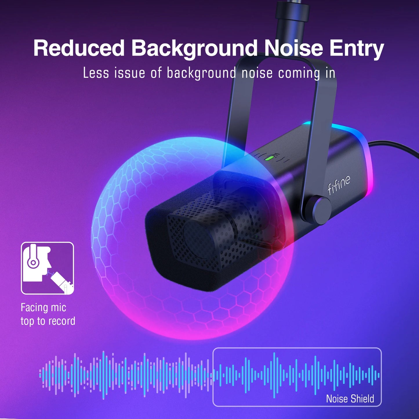 ZYNZE FusionMic™ AM8T – RGB XLR/USB Dynamic Microphone Kit for Streamers & Gamers