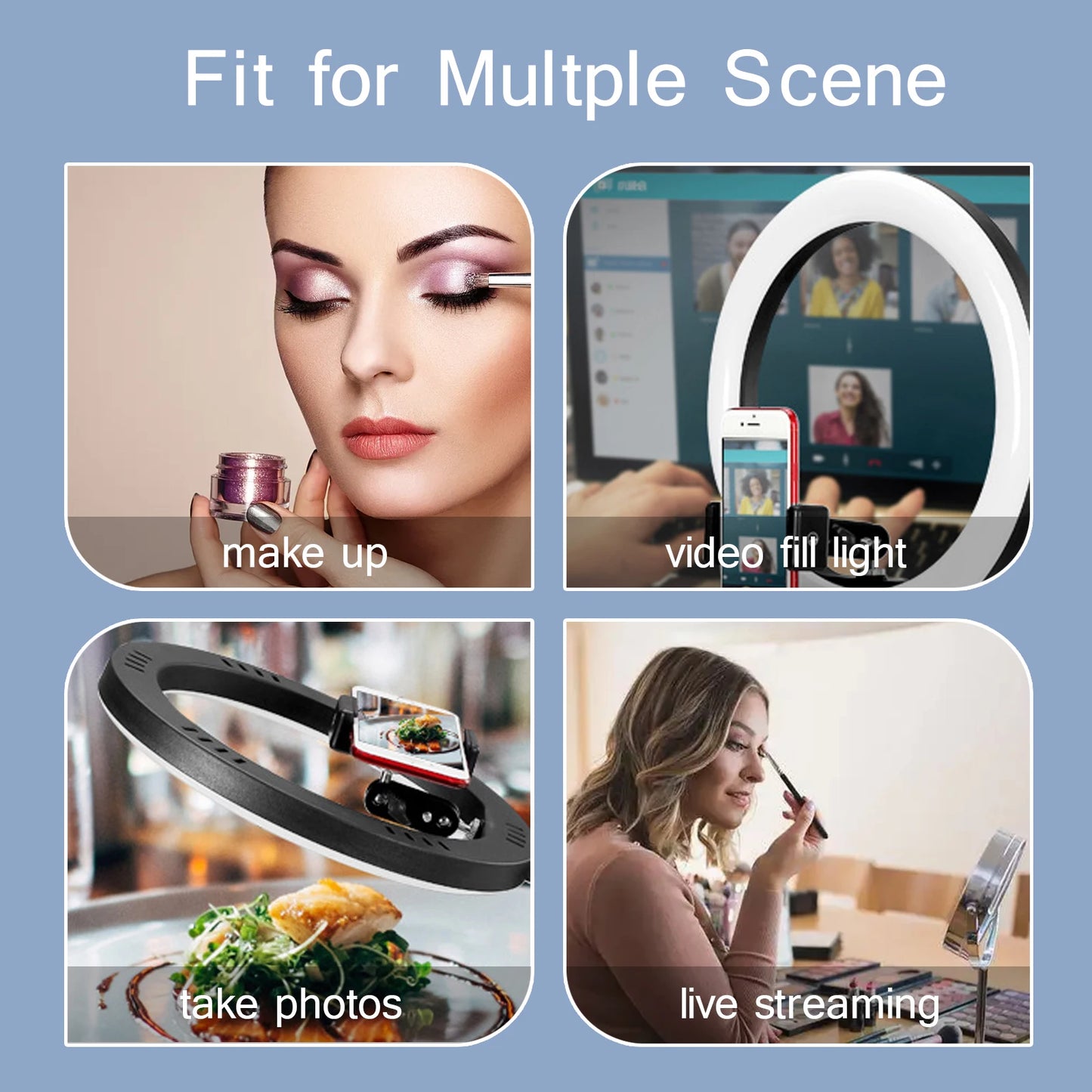 ZYNZE GlowRing™ 26C – LED Ring Light with Adjustable Tripod for Video & Live Streaming