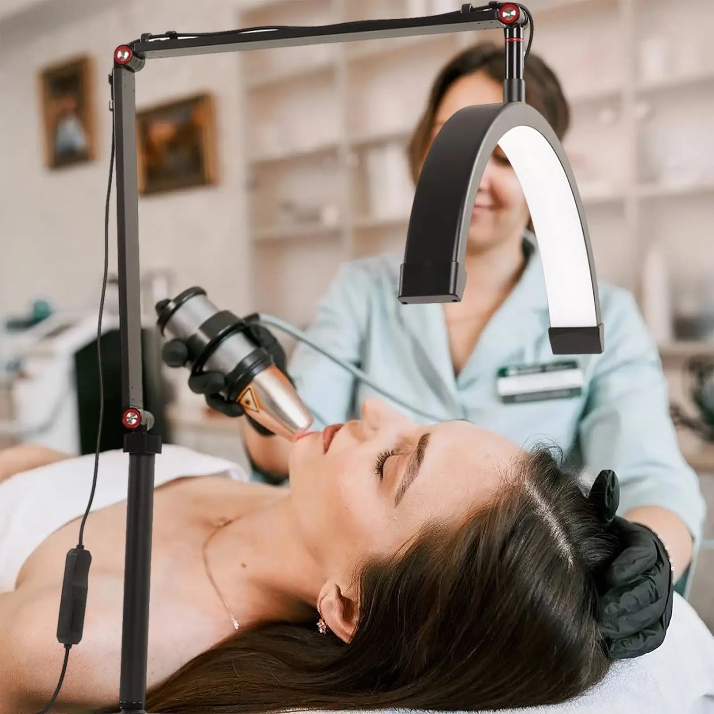 ZYNZE HaloBeam™ M3X – 16” Half-Moon LED Fill Light (3000K–6000K) with C-Clamp Mount