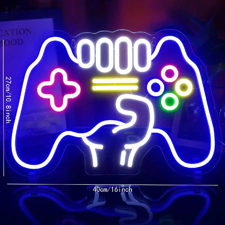Gamepad-Shaped LED Neon Sign for Gamer Room Decor
