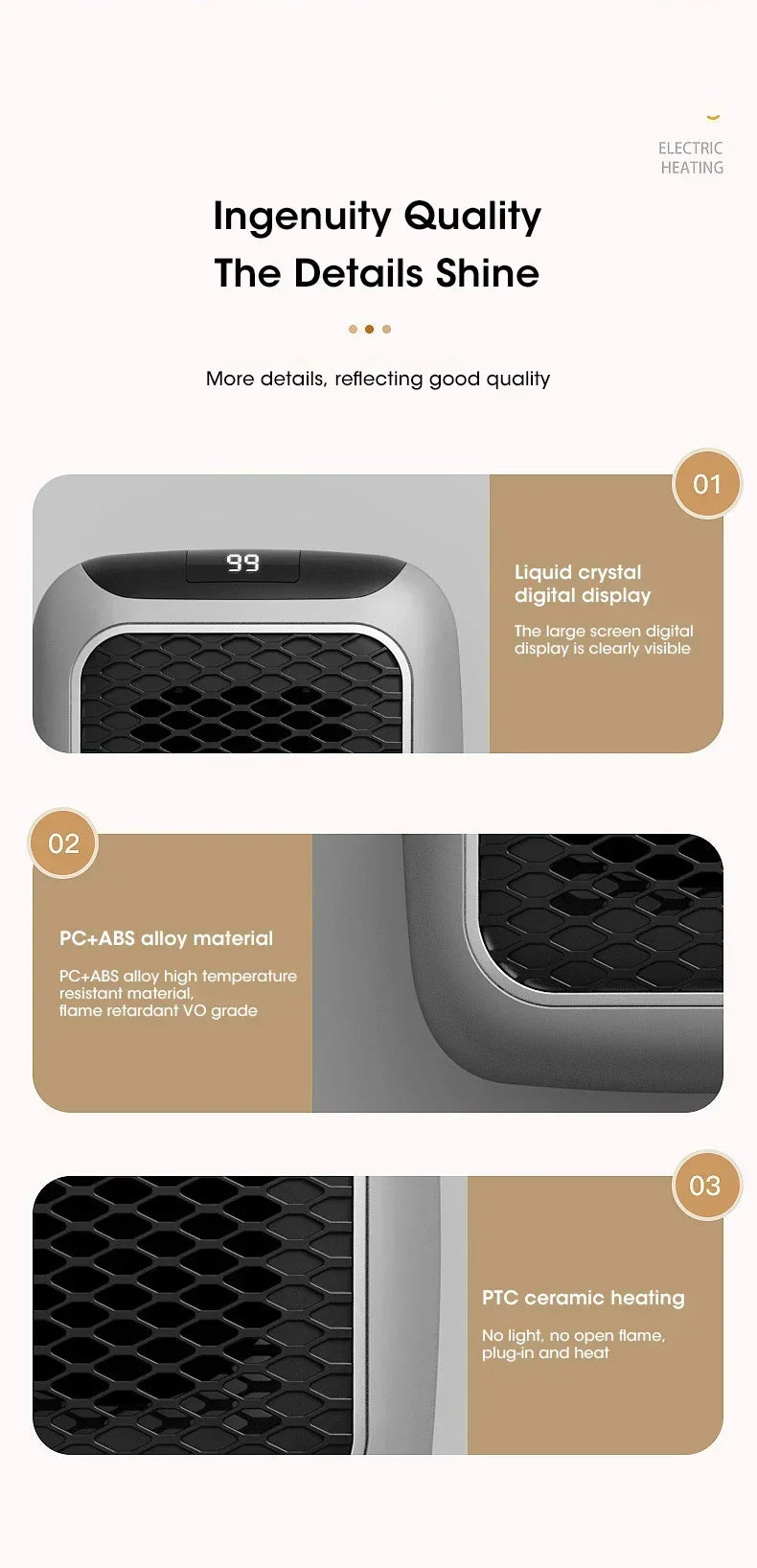 ZYNZE HeatFlow™ 800 – Portable Electric Heater with Remote Control & Fast Heating