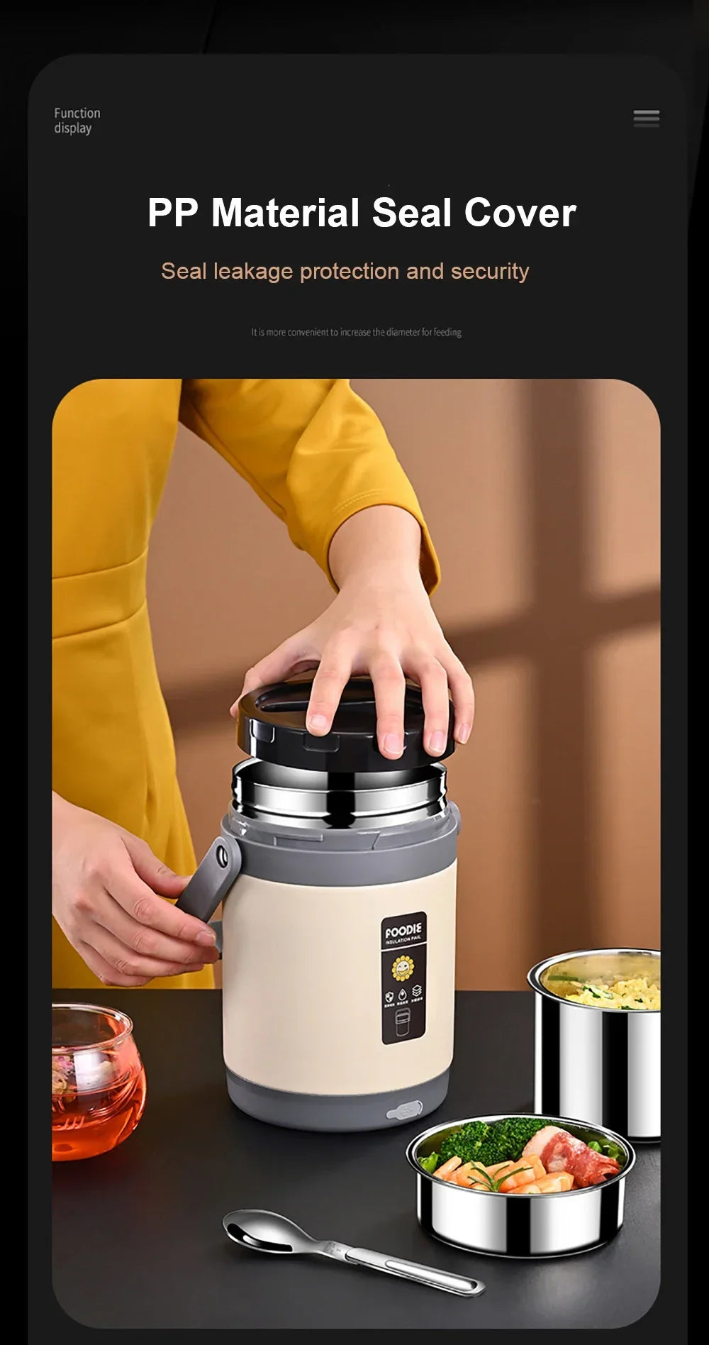 ZYNZE HeatBox™ Pro – 2L USB Electric Lunch Box with Stainless Steel Warmer & Cooler Bag