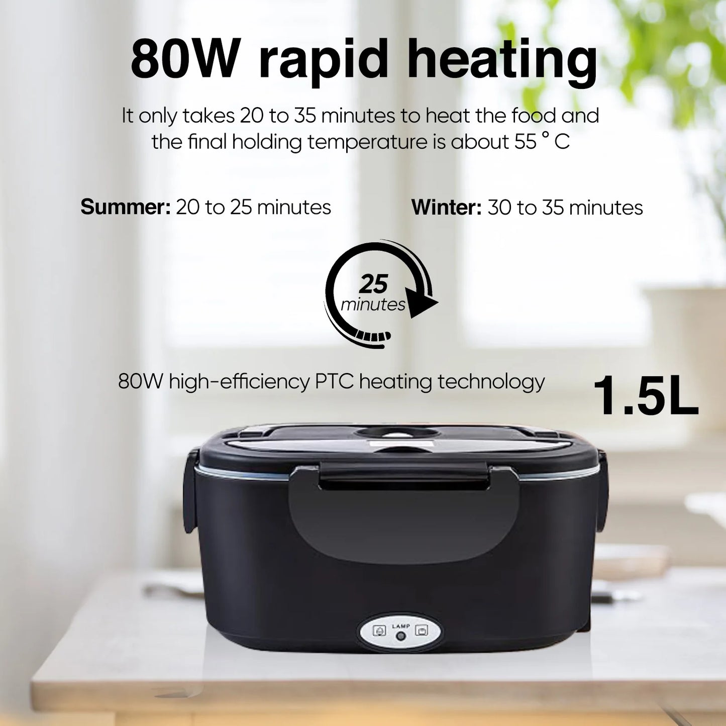 ZYNZE HeatBox™ Duo – 2-in-1 Electric Lunch Box for Car & Home (12V/24V/220V)