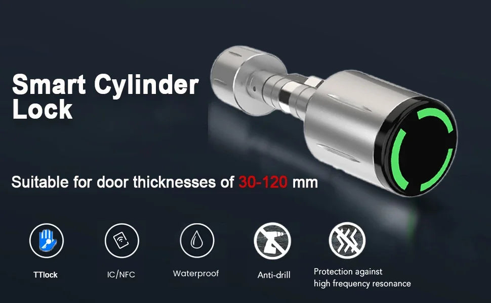 ZYNZE LockPro™ X1 – Smart TTLock Cylinder with App Control & IP67 Waterproof Design