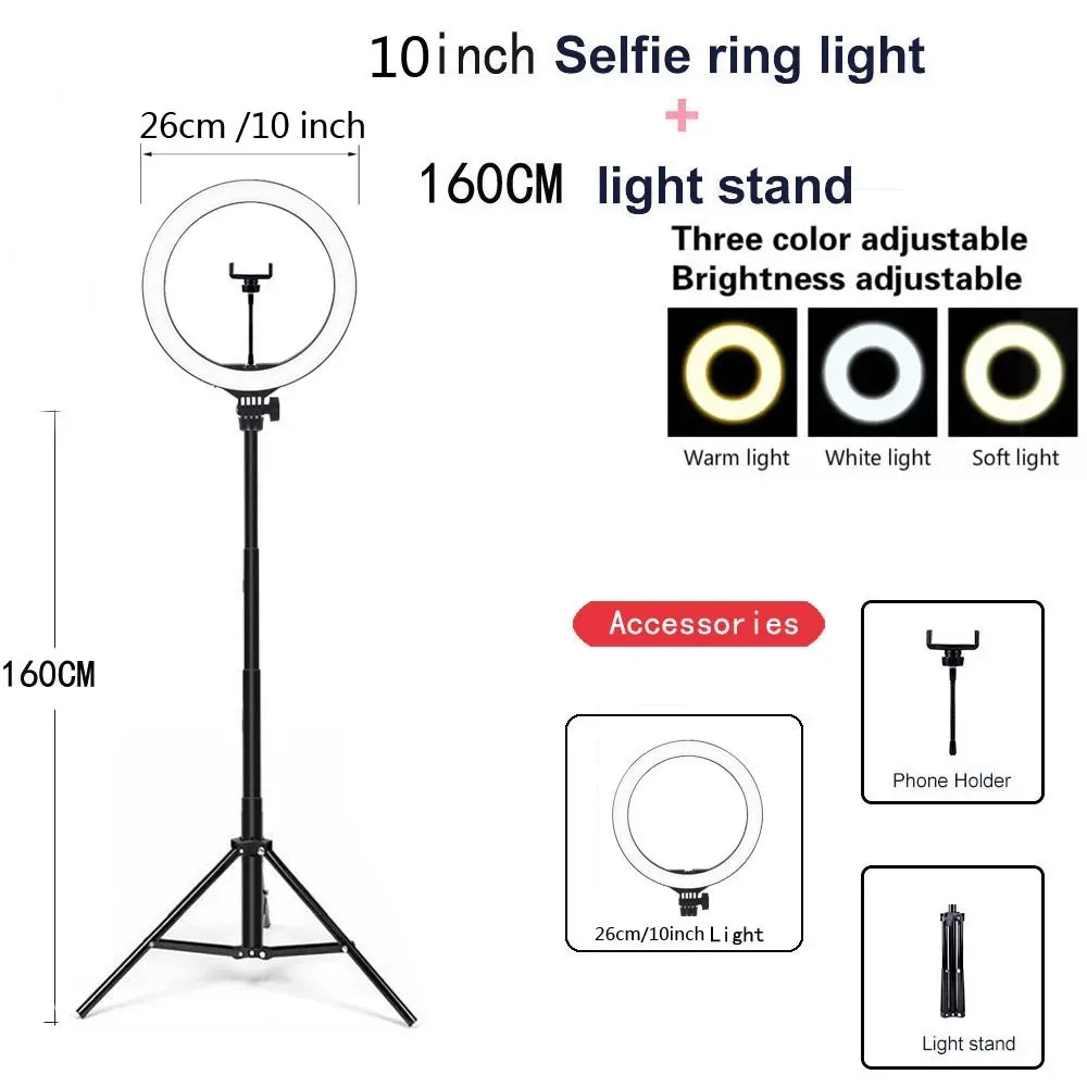 Zynze RingBeam™ – LED Ring Light with Phone Holder for YouTube & Vlogging