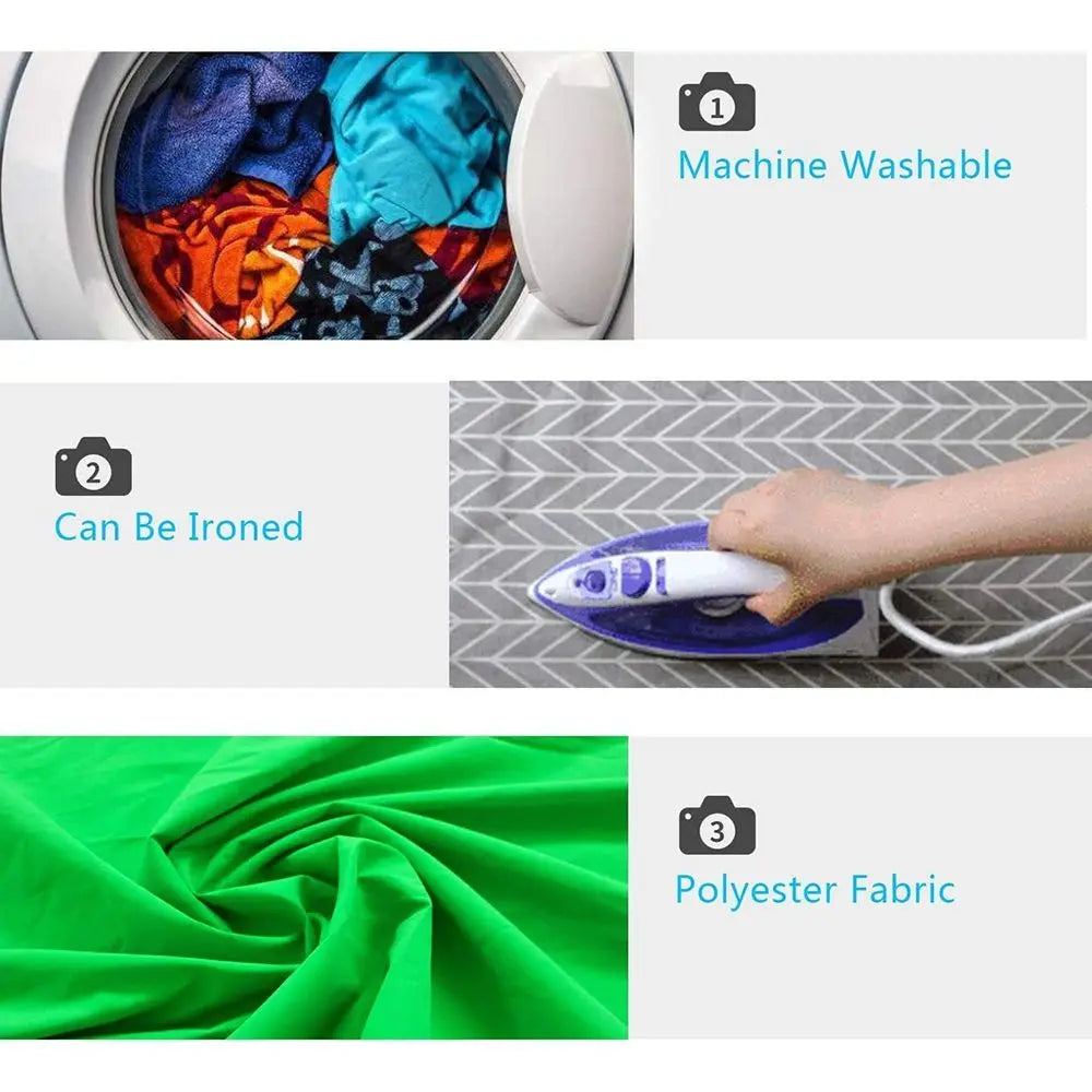 ZYNZE StreamScreen™ – Professional Cotton Backdrop for Photo & Video (Green/White/Black)