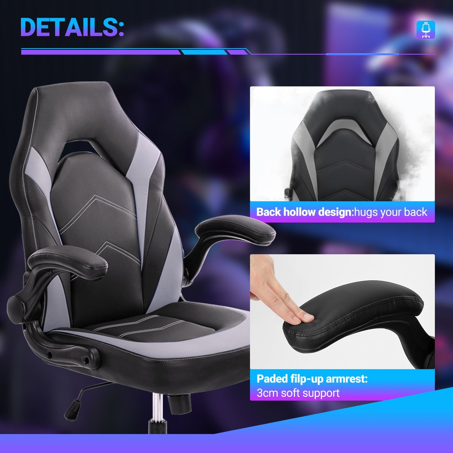 ZYNZE Elite PU Leather Gaming Chair – Ergonomic Comfort with Lumbar Support